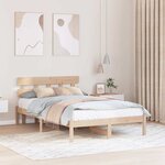 vidaXL Cadre de lit Marron 120 x 190 cm Bois de pin massif