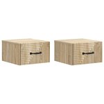 vidaXL Cabinet de chevet mural 2 Pièces Chêne Sonoma 34 5 x 33 x 20 cm