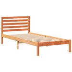 vidaXL Cadre de lit avec tête de lit Brun cire 100 x 210 cm Pin massif