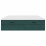 vidaXL Cadre de lit ottoman avec matelas vert foncé 200x200 cm velours