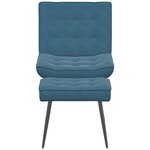 vidaXL Chaise de relaxation avec tabouret Bleu Velours