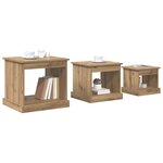 vidaXL Table basse 3 Pièces Chêne artisanal Bois d'ingénierie