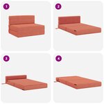 vidaXL Canapé-lit pliable Rouge orange 70 x 72 x 60 cm Tissu