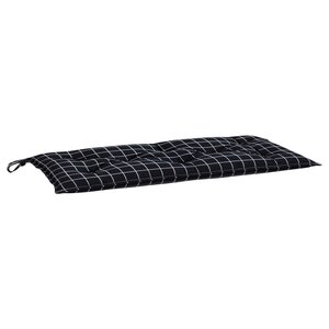 vidaXL Coussin de banc de jardin carreaux noir 100x50x7cm tissu oxford