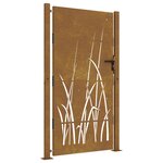 vidaXL Portail de jardin 105x205 cm acier corten conception d'herbe