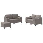 vidaXL Ensemble de canapés 3 Pièces avec coussins taupe tissu