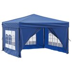 vidaXL Tente de réception pliable avec parois Bleu 3x3 m