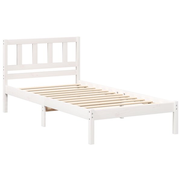 vidaXL Cadre de lit Blanc 80 x 200 cm Bois massif en pin
