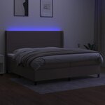 vidaXL Sommier à lattes de lit matelas LED Taupe 200x200 cm Tissu
