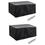 vidaXL Housses de salon de jardin 2 Pièces Rotin 8 œillets 180 x 140 cm