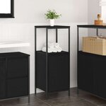 vidaXL Meuble de salle de bain avec étagères chêne noir 36x35x95 cm