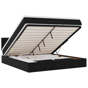 VidaXL Cadre de lit ottoman avec matelas noir 180x200 cm velours