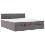 vidaXL Lit ottoman avec matelas & LED Gris 180x200cm similicuir