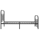 vidaXL Cadre de lit métal sans matelas avec pied de lit noir 100x190cm