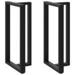 vidaXL Pieds de table de bar en forme de T  2 pièces  noir  60 x 35 x (110-111) cm  acier