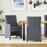 vidaXL Chaises de Salle à Manger avec Roues 2 Pièces Gris foncé