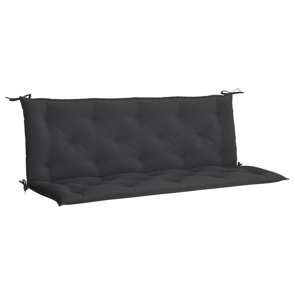 vidaXL Coussin de banc de jardin noir 150x(50+50)x7 cm tissu oxford