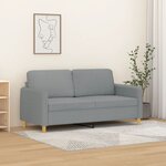 vidaXL Canapé à 2 places Gris clair 140 cm Tissu