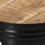 vidaXL Tables de bar forme tambour 3 Pièces bois de manguier massif brut