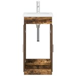 vidaXL Meuble de salle de bain avec évier Chêne fumé 42 x 40 x 84 5 cm