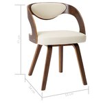 vidaXL Chaises à manger lot de 2 crème bois courbé et similicuir
