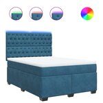 vidaXL Sommier à lattes de lit et matelas bleu 140x200 cm velours