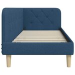 vidaXL Cadre de lit d'angle avec tête de lit Bleu 80 x 200 cm tissu