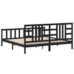 vidaXL Cadre de lit sans matelas noir 200x200 cm bois massif de pin