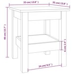 vidaXL Table basse Blanc 35x35x40 cm Bois massif de pin