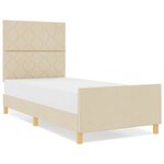 Lit vidaXL Crème 90x200 cm en tissu