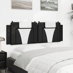 vidaXL Coussin de tête de lit noir et blanc 160 cm similicuir