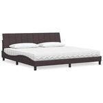 vidaXL Lit avec matelas marron foncé 200x200 cm tissu