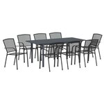 vidaXL Ensemble de salle à manger pour jardin 9 Pièces Anthracite Acier