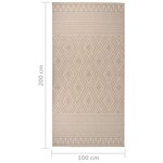 vidaXL Tapis à tissage plat d'extérieur 100x200 cm Rayures brunes