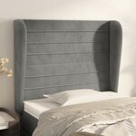 vidaXL Tête de lit avec oreilles Gris clair 93x23x118/128 cm Velours