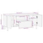 vidaXL Meuble TV marron 105x33x46 cm Bois massif de manguier