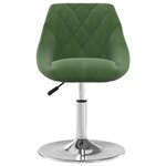 vidaXL Chaises pivotantes à manger lot de 2 Vert foncé Velours