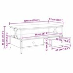 vidaXL Table basse chêne artisanal 100 x 51 x 45 cm Bois d'ingénierie