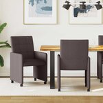 vidaXL Chaises de Salle à Manger avec Roues 2 Pièces Marron foncé