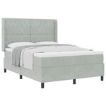 vidaXL Lit à ressorts avec matelas Gris clair 140 x 200 cm Velours