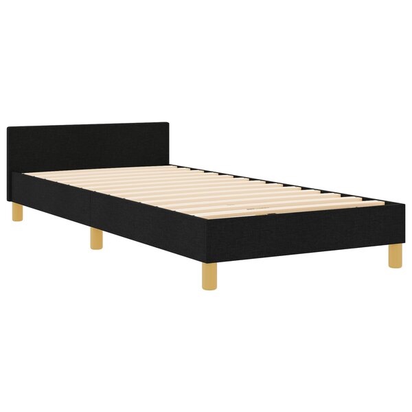 Lit vidaXL Noir 100x200 cm en tissu