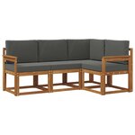 vidaXL Ensemble de canapés d'extérieur 4 Pièces Naturel et Anthracite