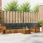 vidaXL Ensemble de canapés d'extérieur 7 pc Naturel et Anthracite