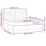 vidaXL Sommier à lattes de lit matelas et LED Bleu 180x200 cm Tissu