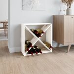 vidaXL Armoire à vin Blanc 62x25x62 cm Bois de pin massif