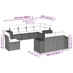 vidaXL Salon de jardin avec coussins 8 Pièces beige résine tressée