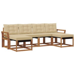 vidaXL Ensemble de canapés d'extérieur 6 pc Naturel et Beige