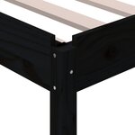 vidaXL Lit empilable Noir 80x200 cm Bois de pin massif