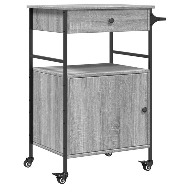 vidaXL Chariot de cuisine sonoma gris 56x43x89 5 cm bois d'ingénierie