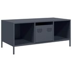 vidaXL Table basse anthracite 101 5x50x43 5 cm acier laminé à froid